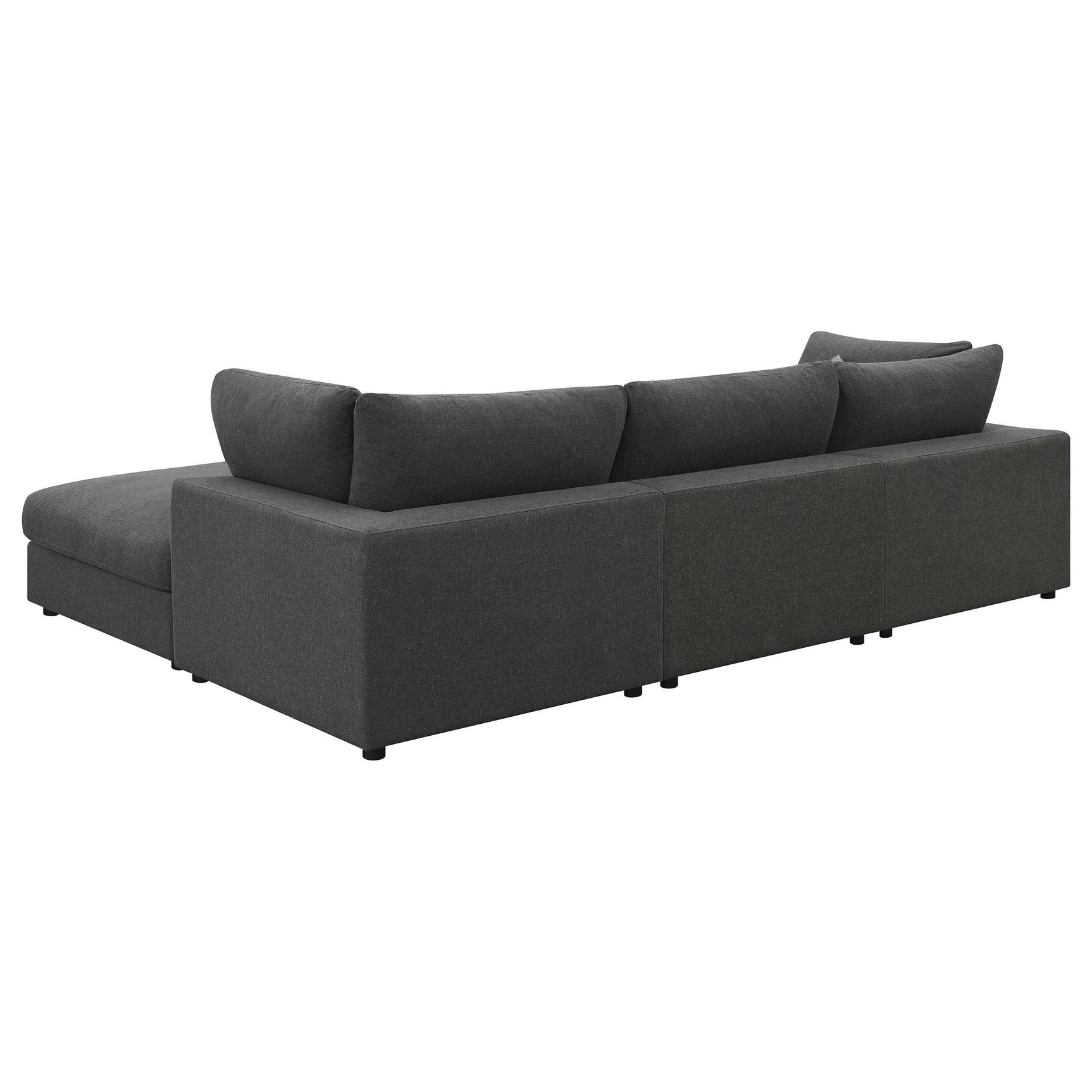 Room view of Serene 4-Piece Upholstered Modular Sectional Sofa charcoal