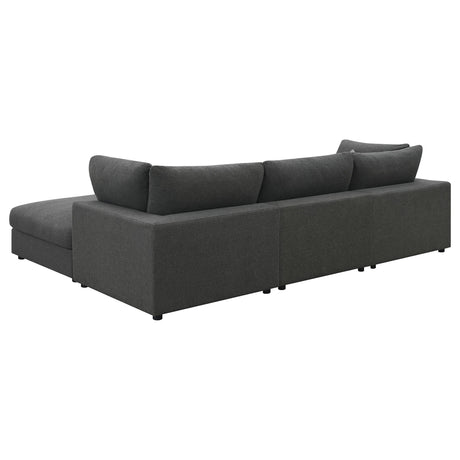 Room view of Serene 4-Piece Upholstered Modular Sectional Sofa charcoal