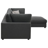 Serene 4-Piece Upholstered Modular Sectional Sofa charcoal front angle