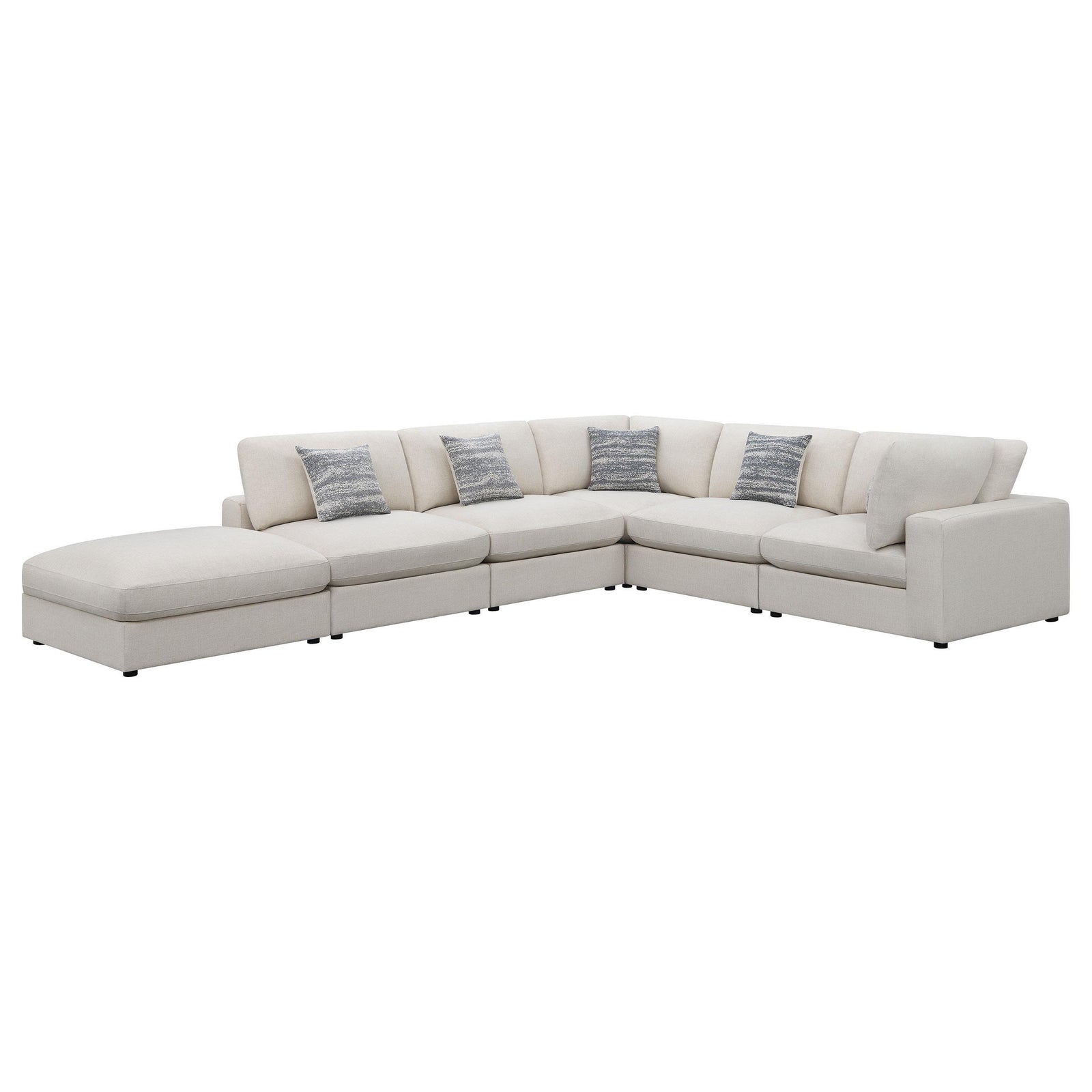 main view of Serene 6-Piece Upholstered Modular Sectional Sofa Beige sectional sofa