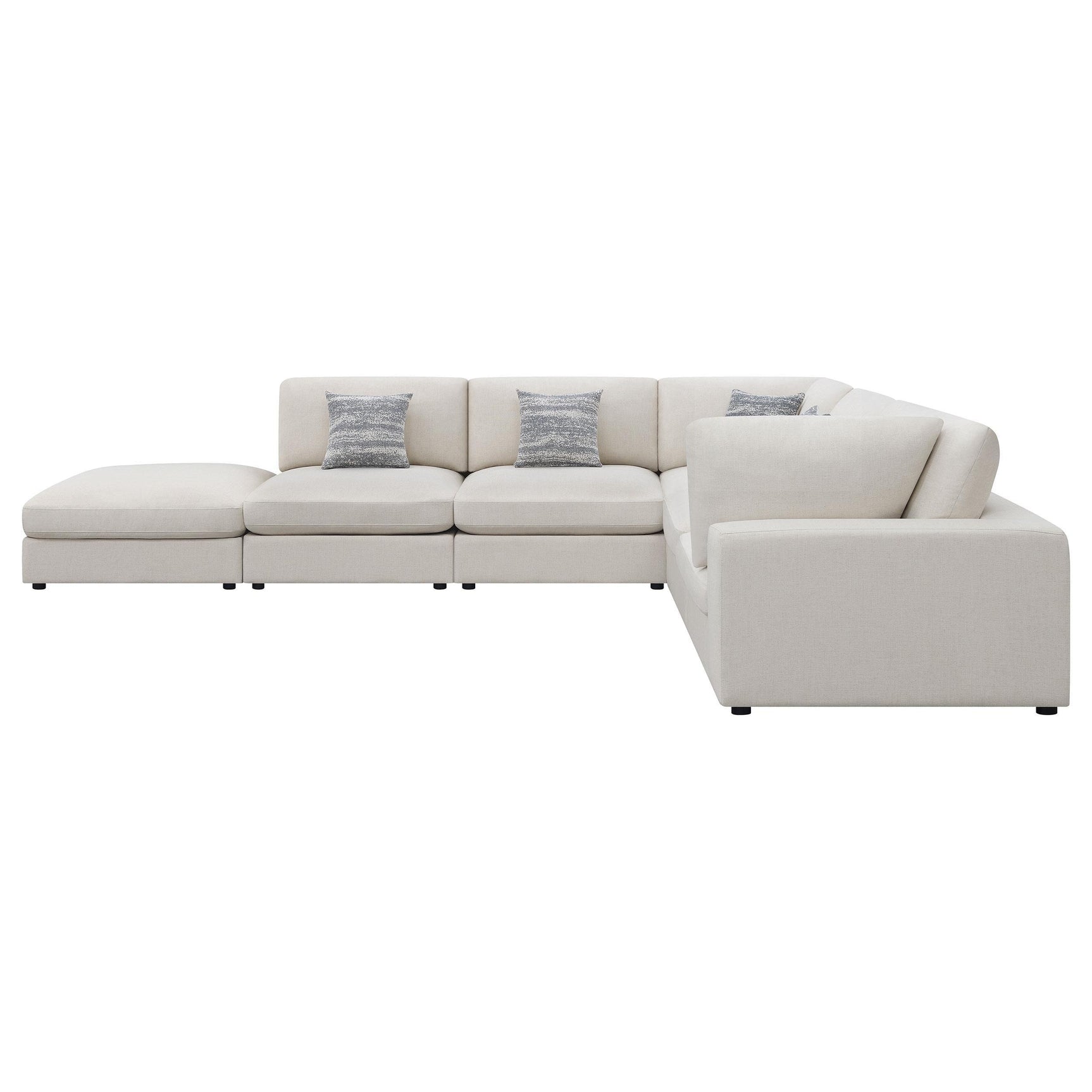 Serene 6-Piece Beige Upholstered Modular Sectional Sofa detailed fabric view