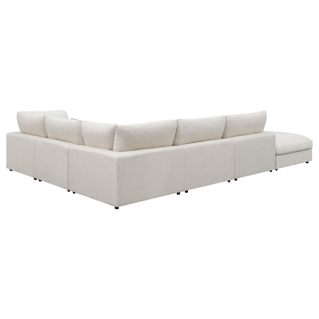 Serene 6-Piece Beige Upholstered Modular Sectional Sofa room setting
