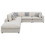 Serene 6-Piece Beige Upholstered Modular Sectional Sofa front angle