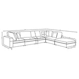 Serene 6-Piece Upholstered Modular Sectional Sofa charcoal texture detail