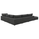 Serene 6-Piece Upholstered Modular Sectional Sofa charcoal room setting