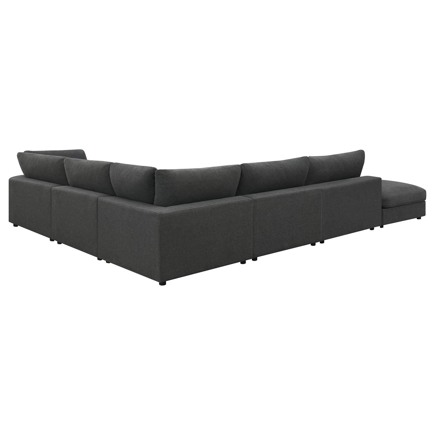 Serene 6-Piece Upholstered Modular Sectional Sofa charcoal room setting