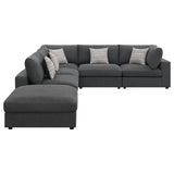 Serene 6-Piece Upholstered Modular Sectional Sofa charcoal main angle