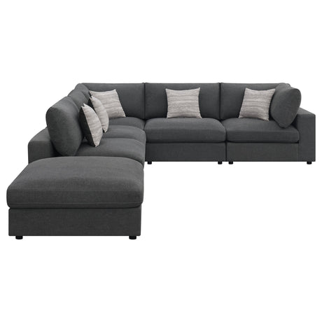 Serene 6-Piece Upholstered Modular Sectional Sofa charcoal main angle