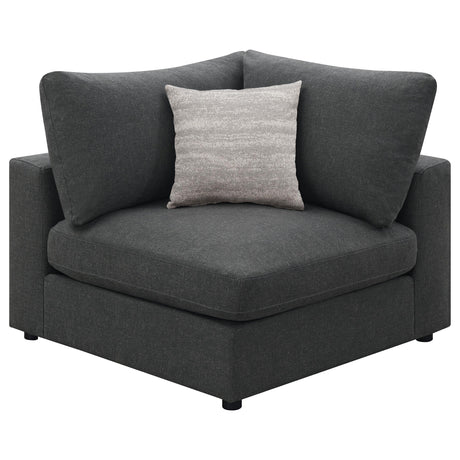 Serene 6-Piece Upholstered Modular Sectional Sofa charcoal living room scene