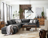 Charcoal linen Serene Upholstered Armless Chair detailed look