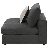 Back view of Serene Upholstered Armless Chair