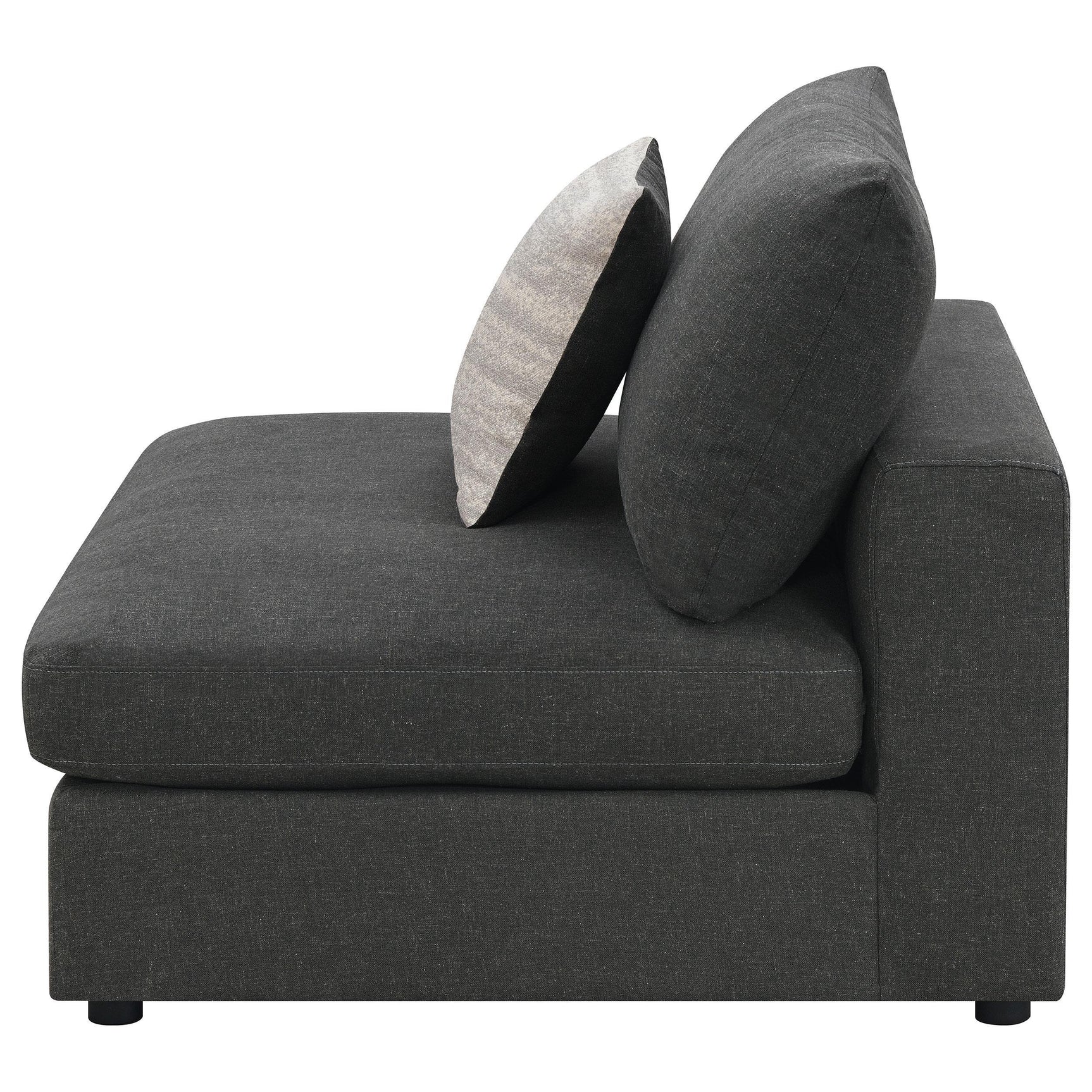 Back view of Serene Upholstered Armless Chair