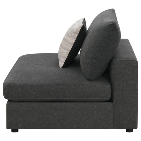 Back view of Serene Upholstered Armless Chair