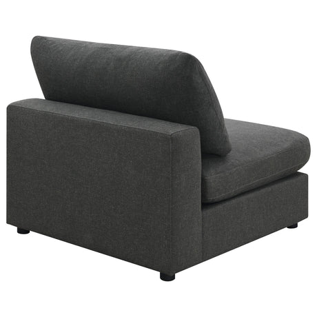 Serene Upholstered Armless Chair seat cushion detail