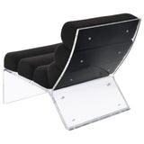 Front view of Serreta Boucle Accent Chair highlighting armless design