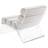Serreta Accent Chair armless design highlighting plush upholstery and acrylic frame