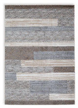 Sethburn Medium Rug side view highlighting striped pattern