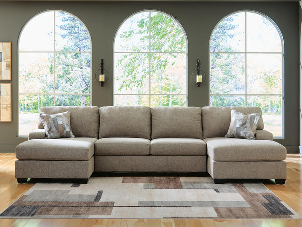 Newellen Hemp Chenille 3-Piece Sectional with Double Chaise - image 1