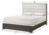 Close-up of tufted button details on Sharpe Full Bed headboard