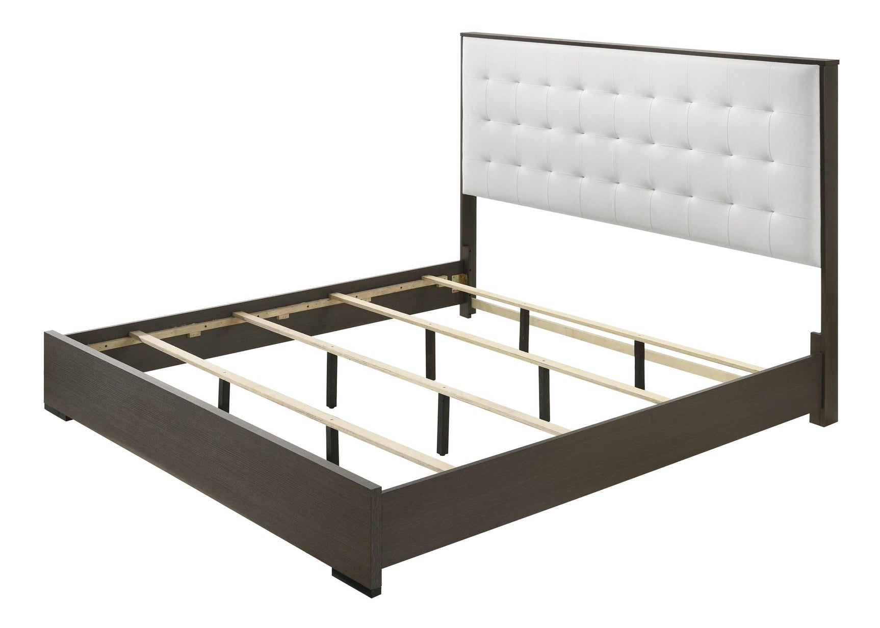 Sharpe Twin Bed side profile showing tufted headboard