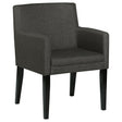 Catherine Grey Upholstered Dining Arm Chair side view