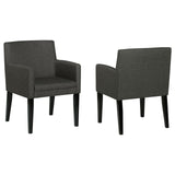 Catherine Grey Upholstered Dining Arm Chair profile