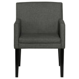 Catherine Grey Upholstered Dining Arm Chair back view