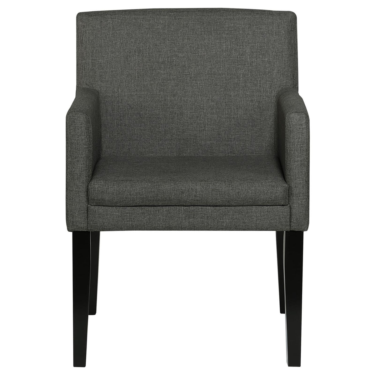 Catherine Grey Upholstered Dining Arm Chair back view