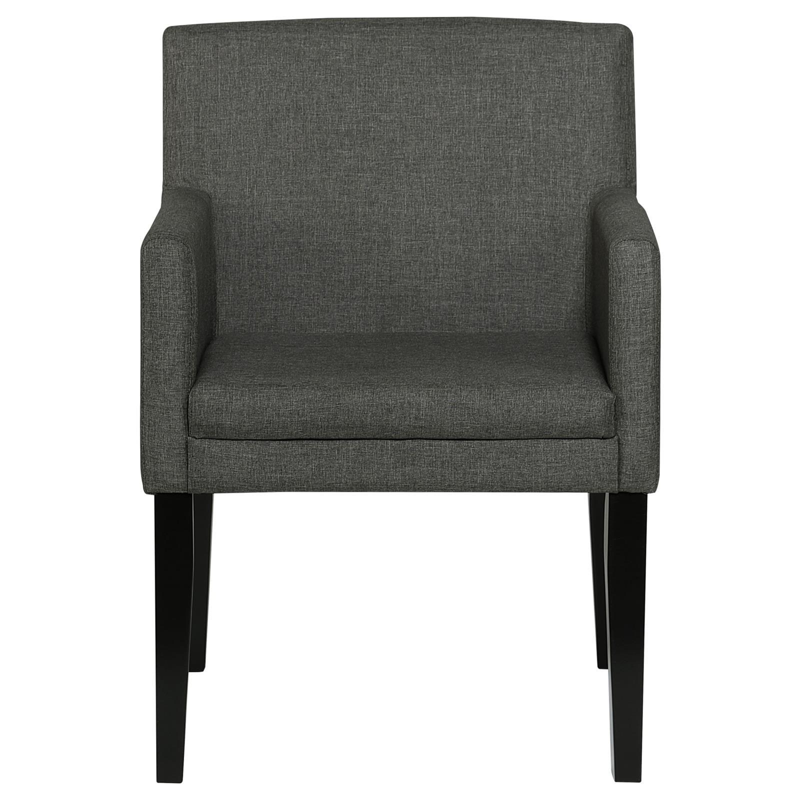Catherine Grey Upholstered Dining Arm Chair back view