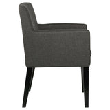 Set of two Catherine Grey Upholstered Dining Arm Chairs