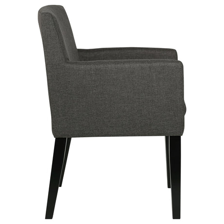 Set of two Catherine Grey Upholstered Dining Arm Chairs
