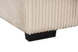 Front view of Silvia beige sectional sofa with pull-out bed
