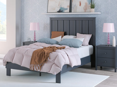 Simmenfort Navy Blue Full Platform Bed from Decor Furniture