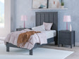 Simmenfort Navy Blue Twin Platform Bed from Decor Furniture