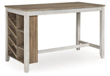 Skempton Counter Height Dining Table Close-up on Tabletop and Shelves
