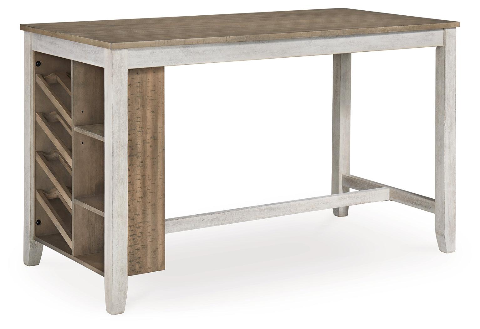 Skempton Counter Height Dining Table Close-up on Tabletop and Shelves