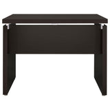 Top view of spacious L-shaped desktop
