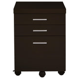 Accessory drawers open on mobile file cabinet