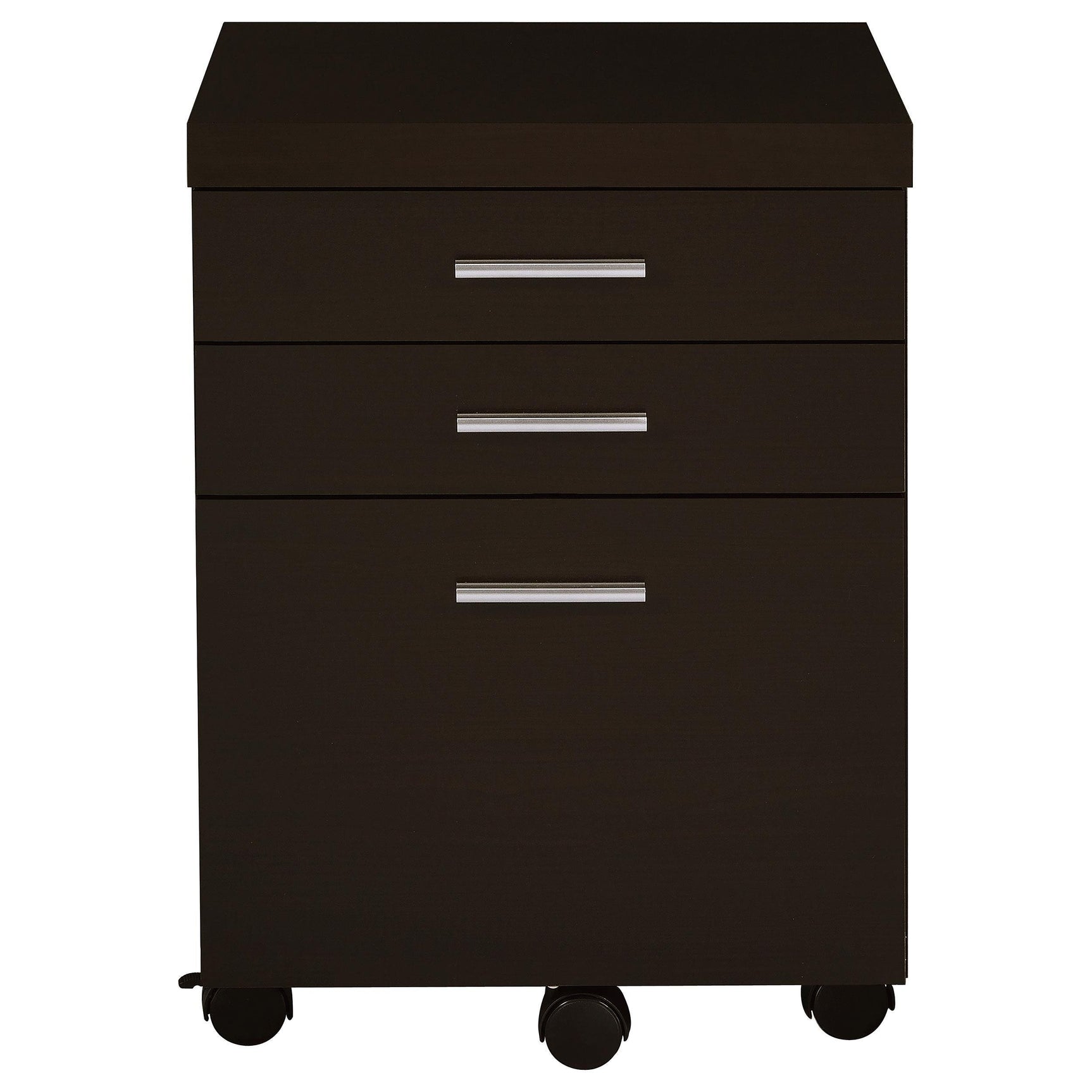 Accessory drawers open on mobile file cabinet