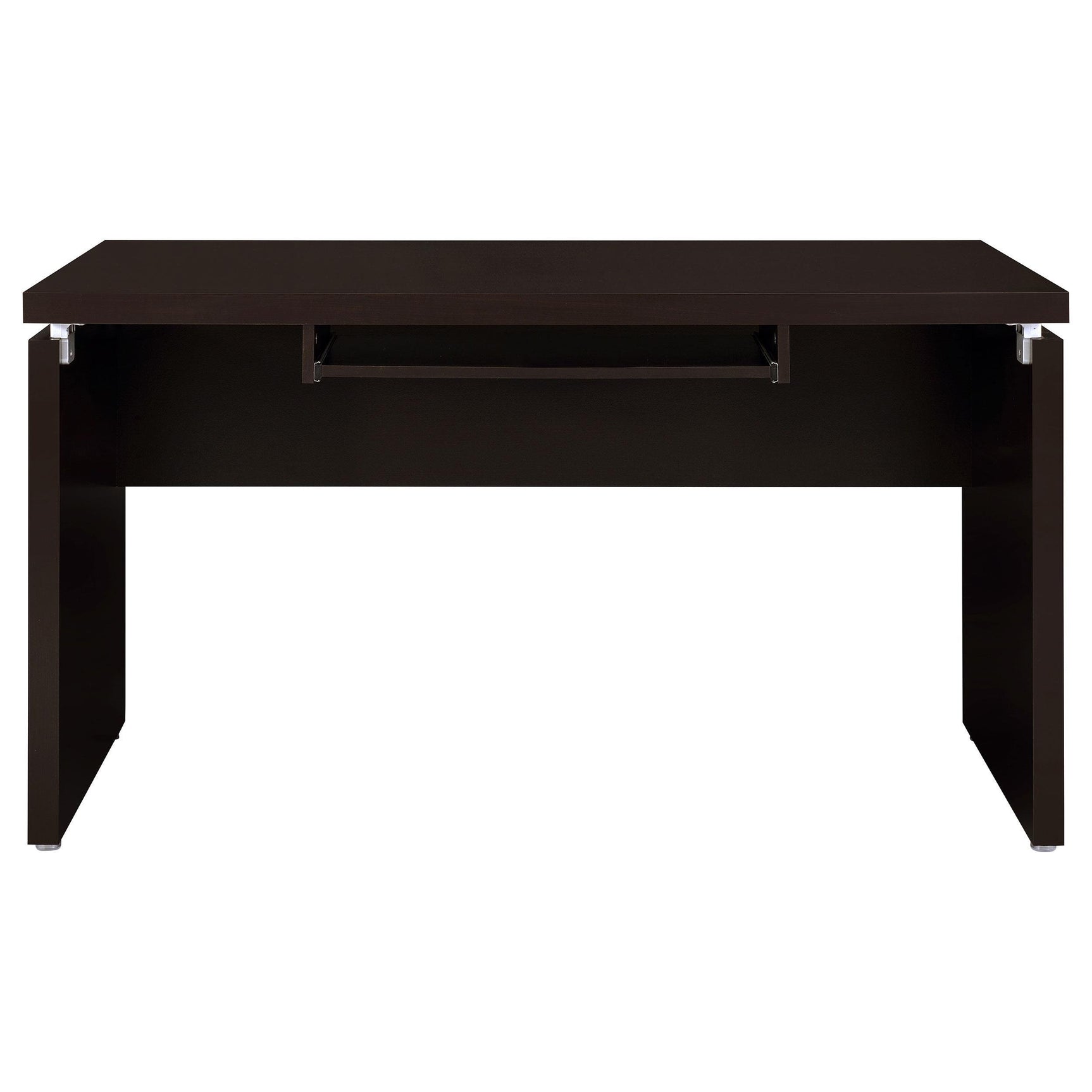 Slide-out keyboard tray of Skylar L-Shape Computer Desk