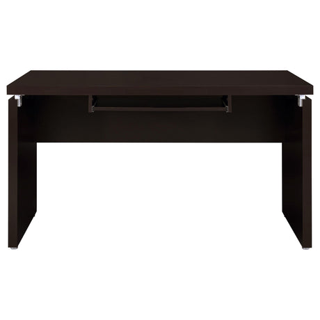 Slide-out keyboard tray of Skylar L-Shape Computer Desk
