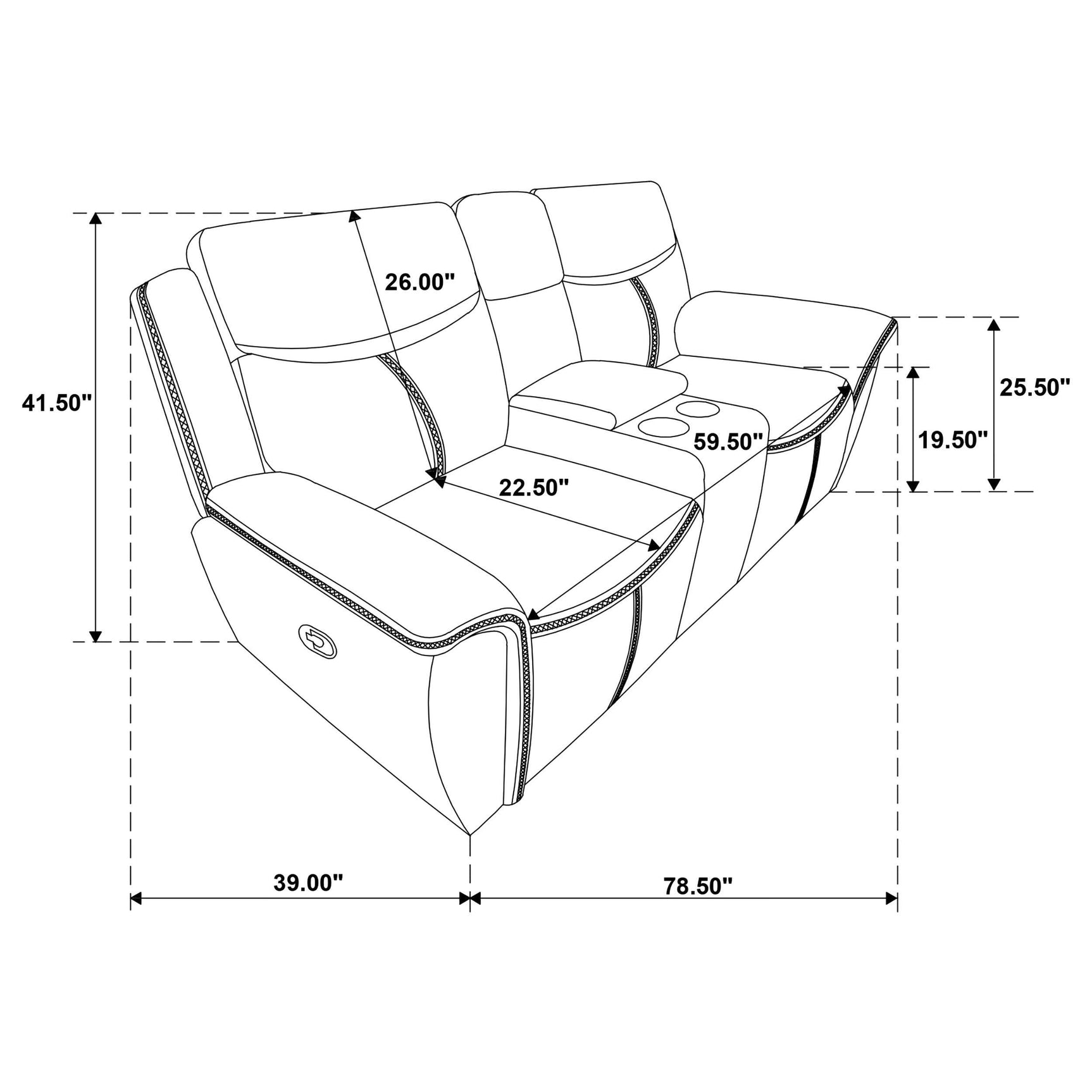 Sloane 2-piece upholstered blue reclining sofa and loveseat set