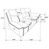 Full side profile of sofa recliner