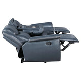 Sloane sofa set detail on power outlet and cup holders