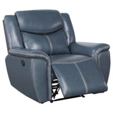 Sloane recliner chair blue in reclined position