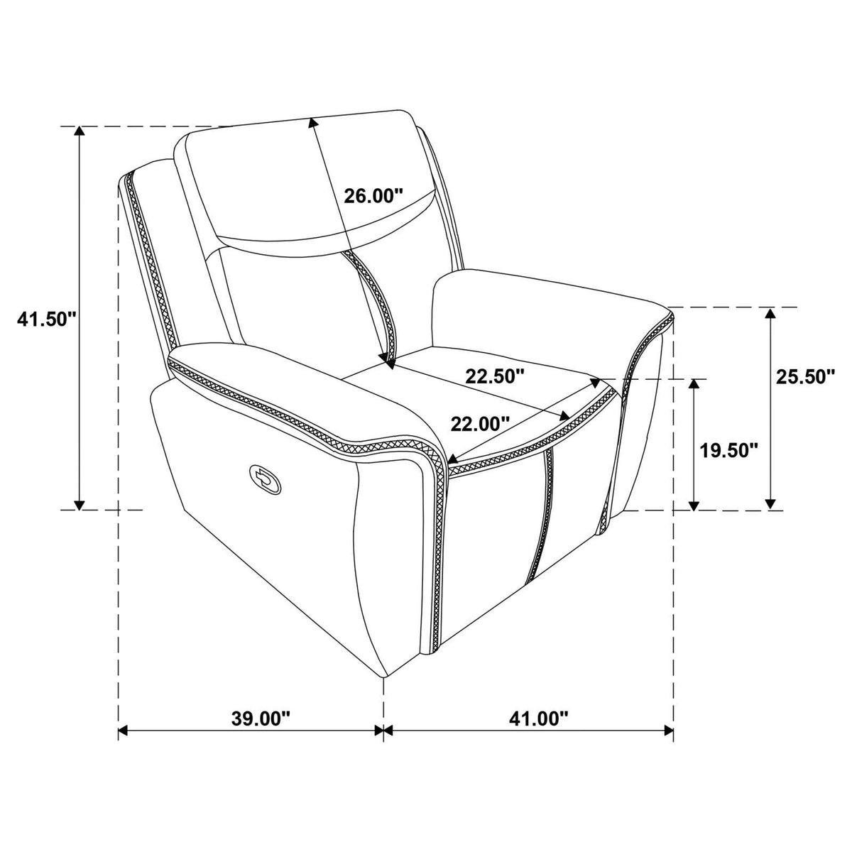 Sloane recliner showcasing seat and back cushions