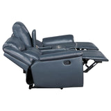 Manual recline lever on Sloane loveseat arm