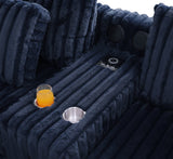 Snuggle Station Blue Reclining 6 or 7-Piece Sectional view 2
