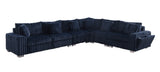 Snuggle Station Blue Reclining 6 or 7-Piece Sectional view 5