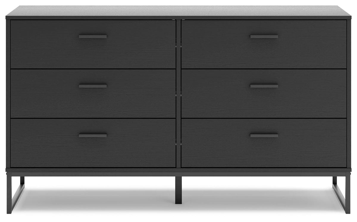 Socalle dresser full view in a styled bedroom setting